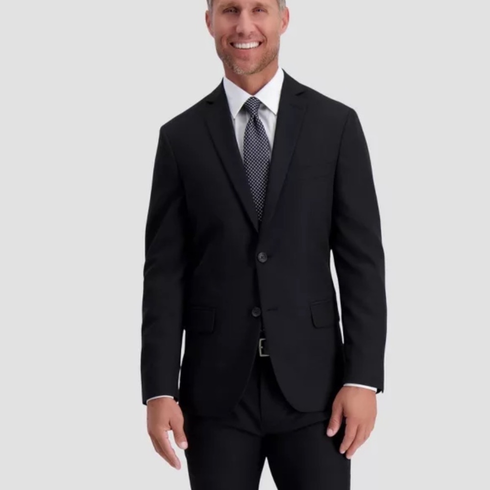 Men's Haggar H26 Ultra Slim Black Suit Jacket/ Blazer Sz 36 short